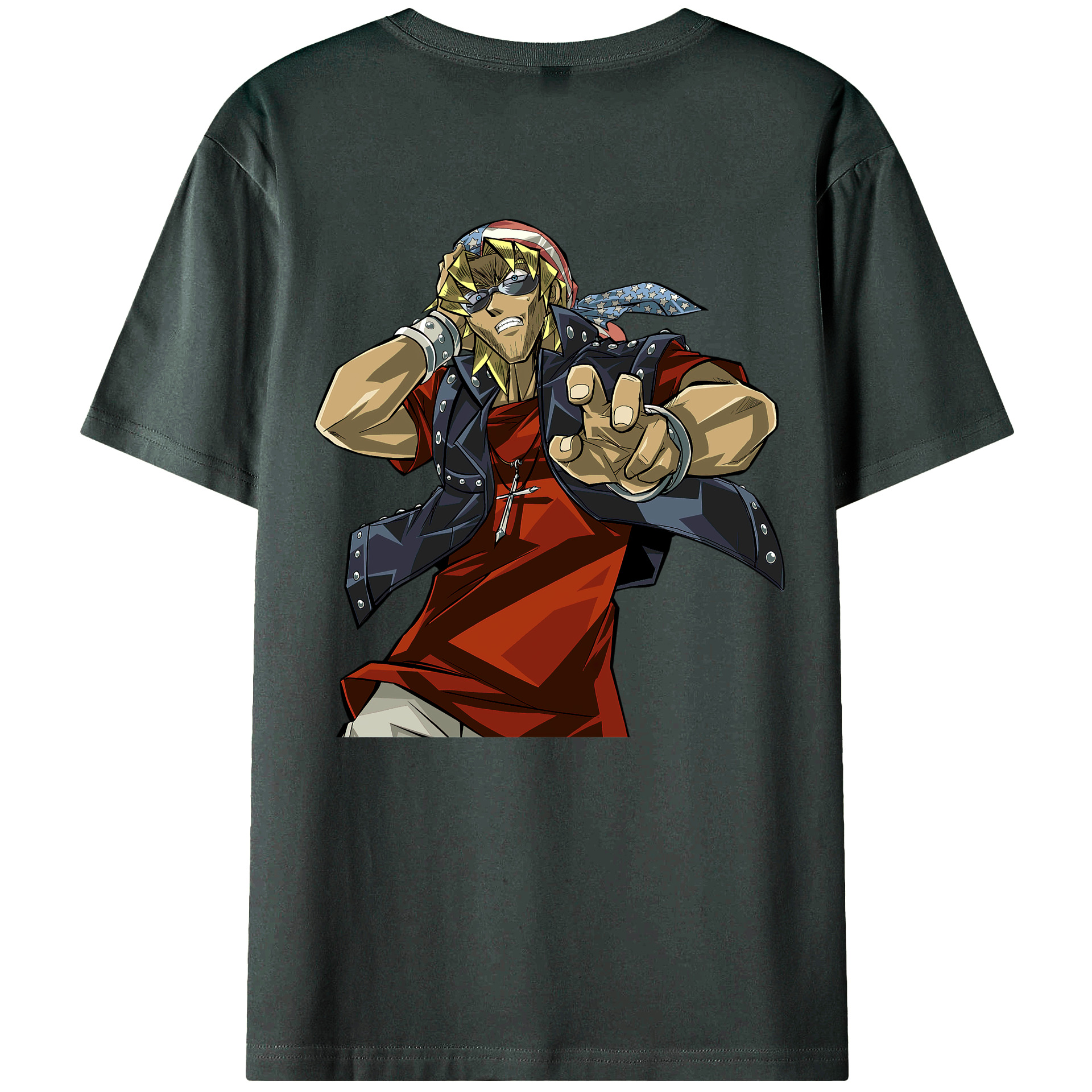 （画像用） 遊☆戯☆王 Yu-Gi-Oh! 綿100％ メンズ半袖Tシャツ（バックプリント） 通気性